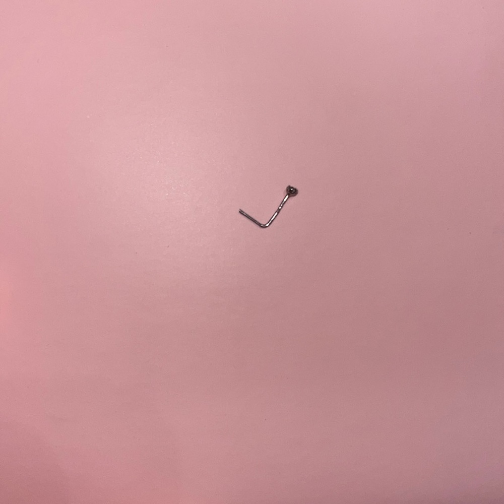 Solid white gold nose ring